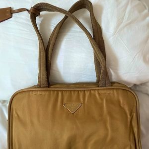 PRADA Vintage Nylon Bowling Bag- Gold